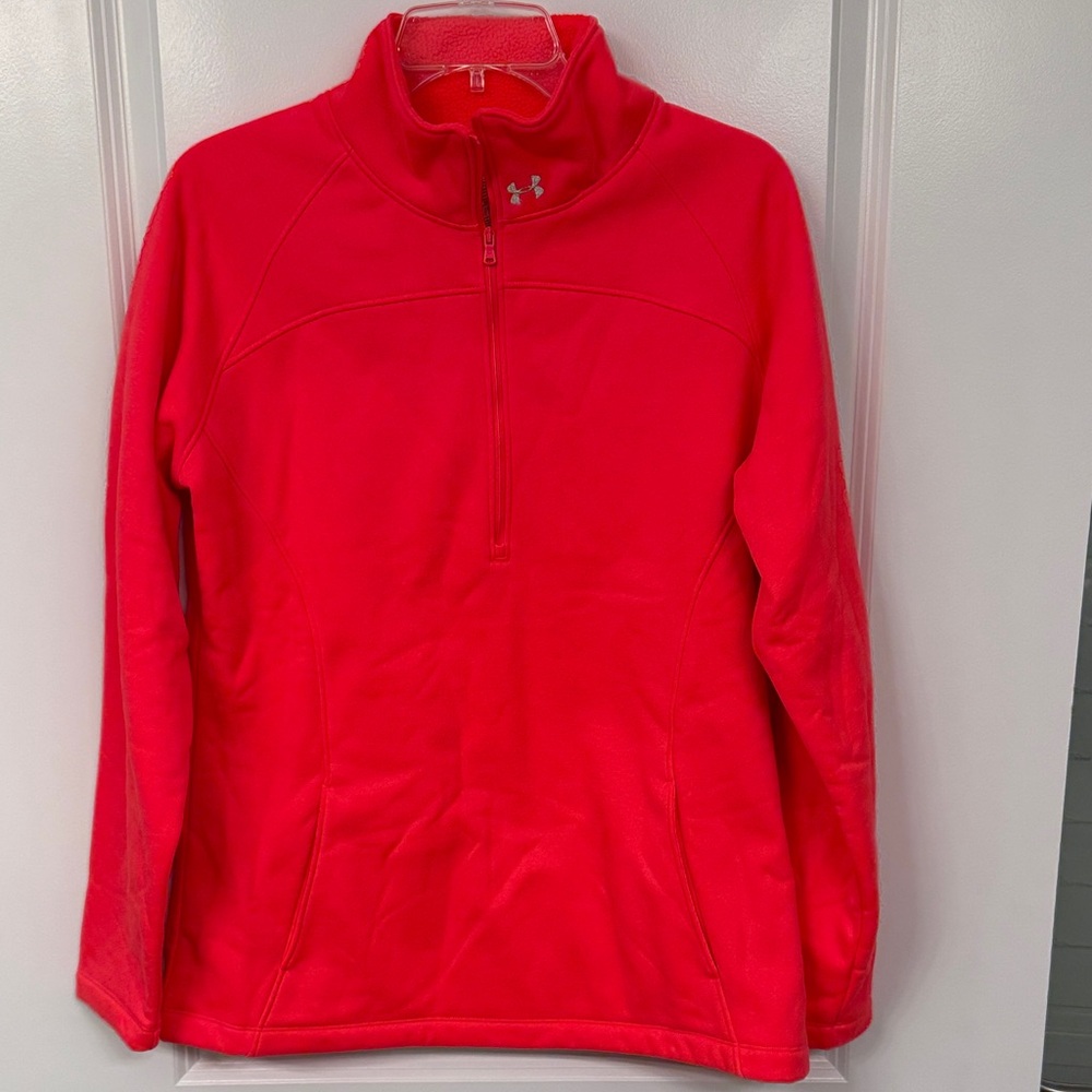 Under Armour Woman’s Vibrant Fluorescent Pink 1/4 Zip Pullover NWOT